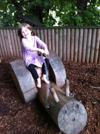 Fiona on the snail at St James's Park